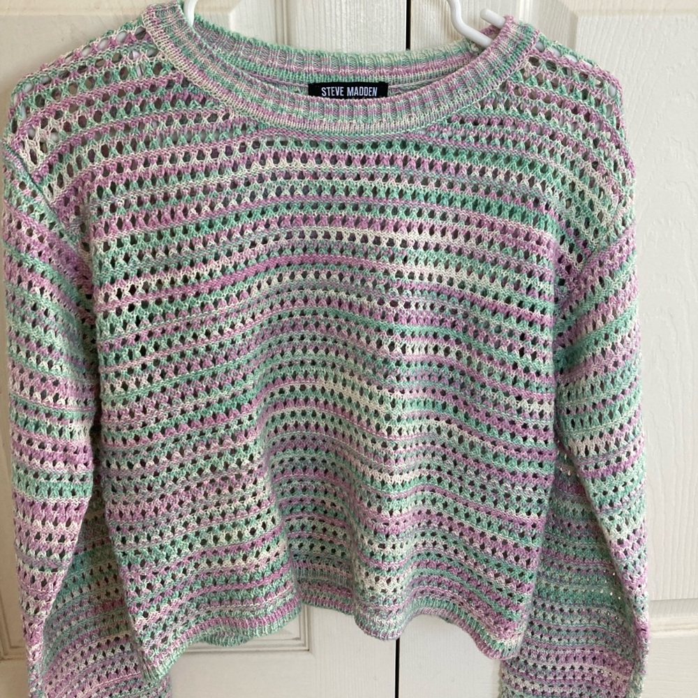 Steve Madden Striped Crop Sweater